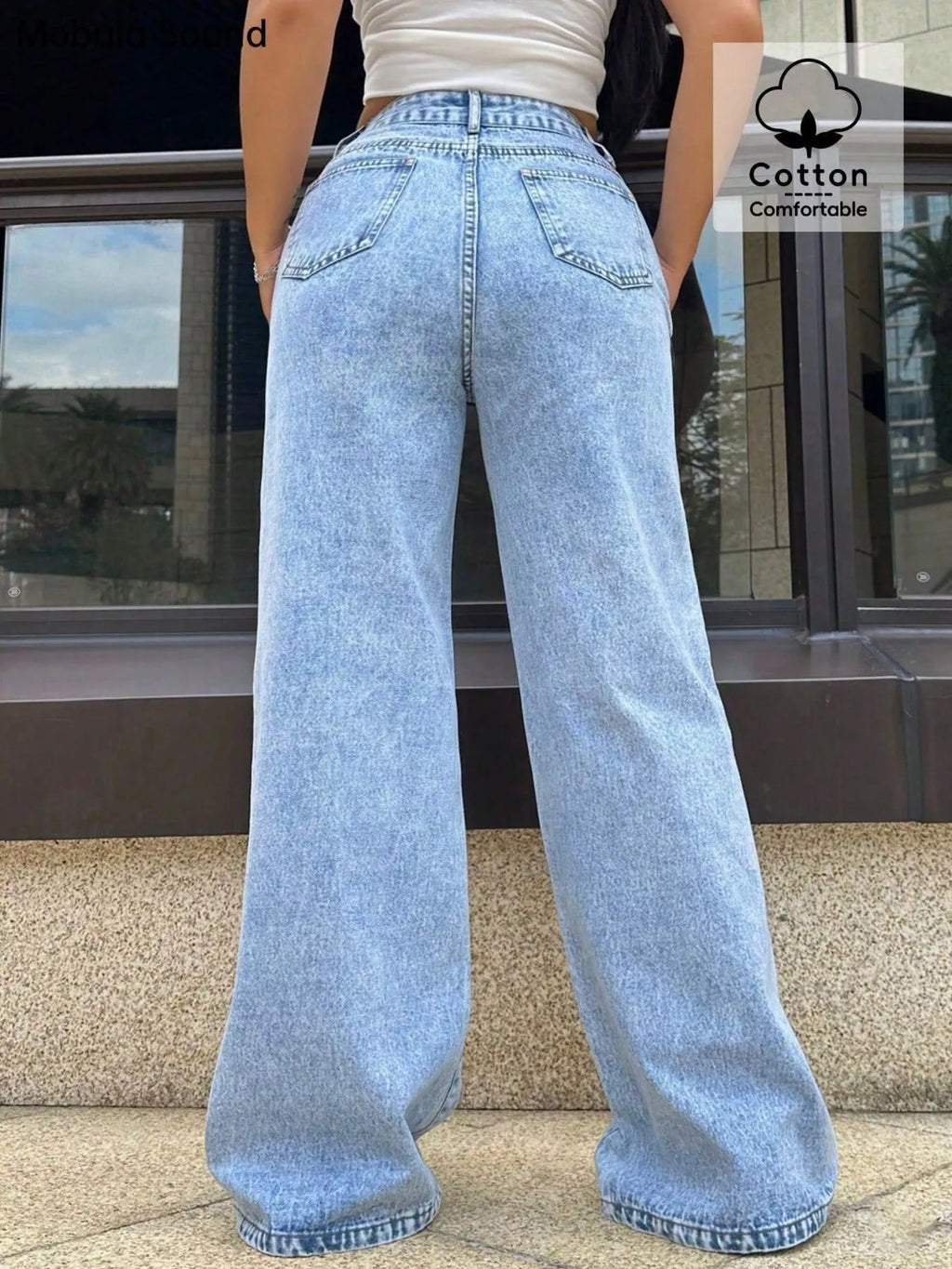 Wide Leg Wash Jeans | High Rise Light Blue Denim