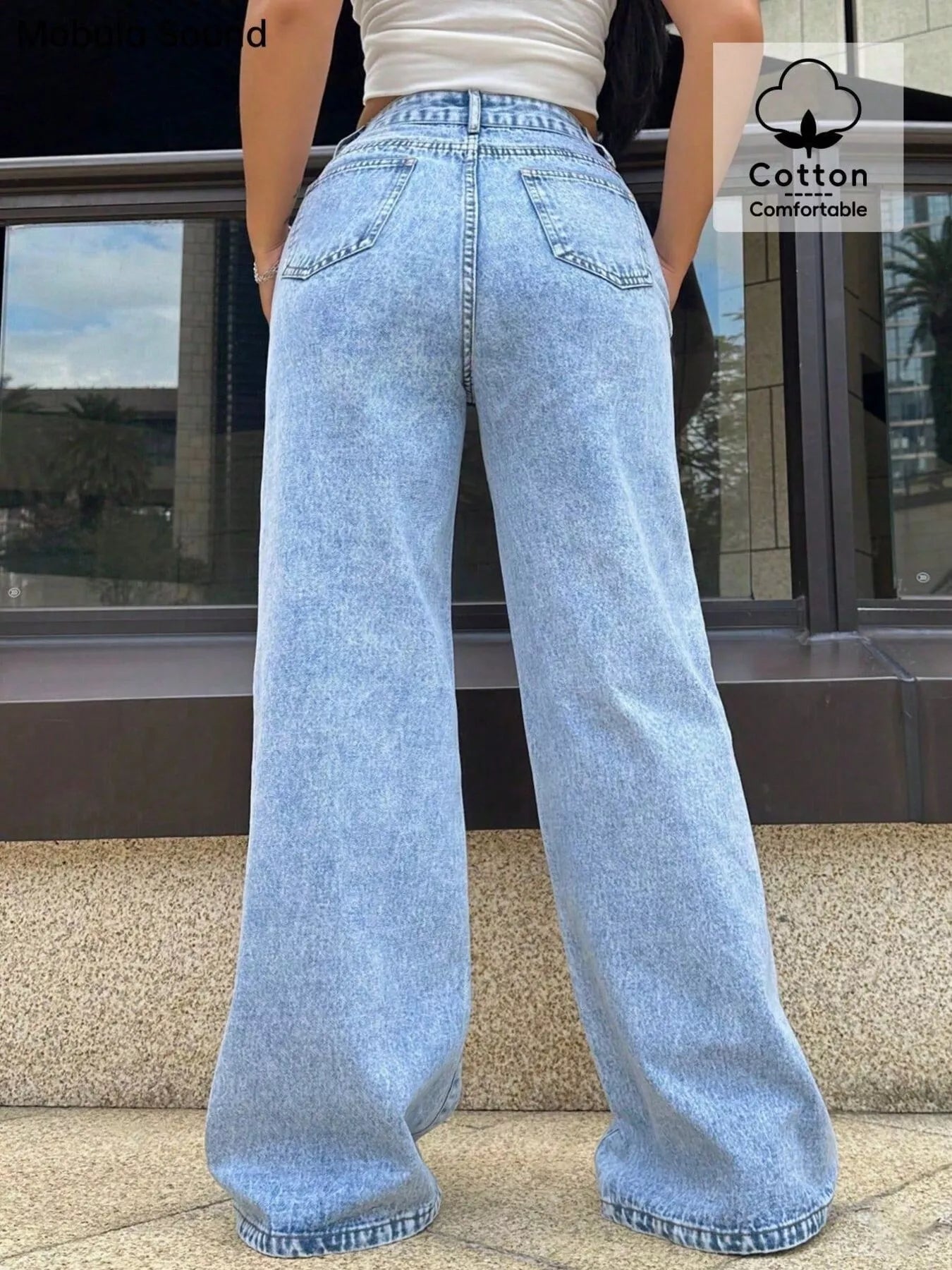 Wide Leg Wash Jeans | High Rise Light Blue Denim