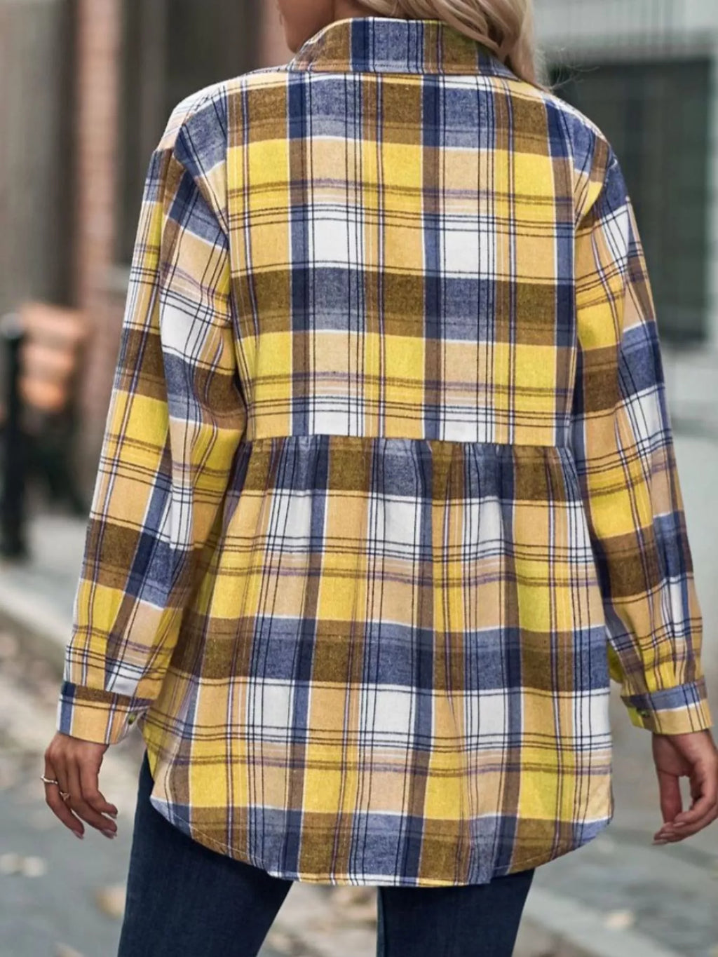 Women's Plaid Button Down Shirt Long Sleeve Casual Top