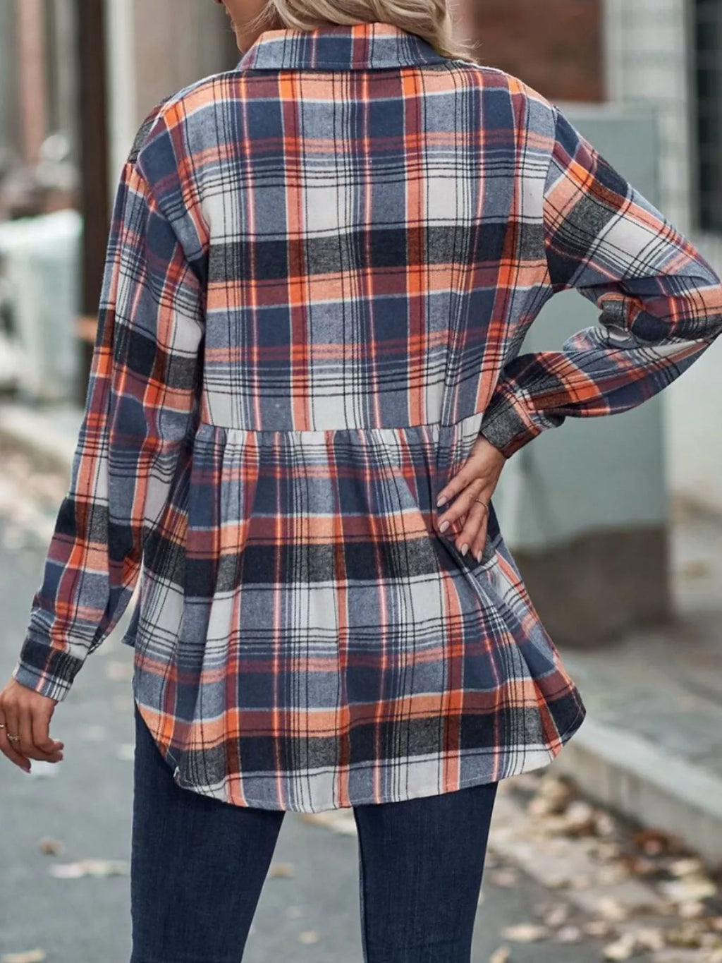 Women's Plaid Button Down Shirt Long Sleeve Casual Top