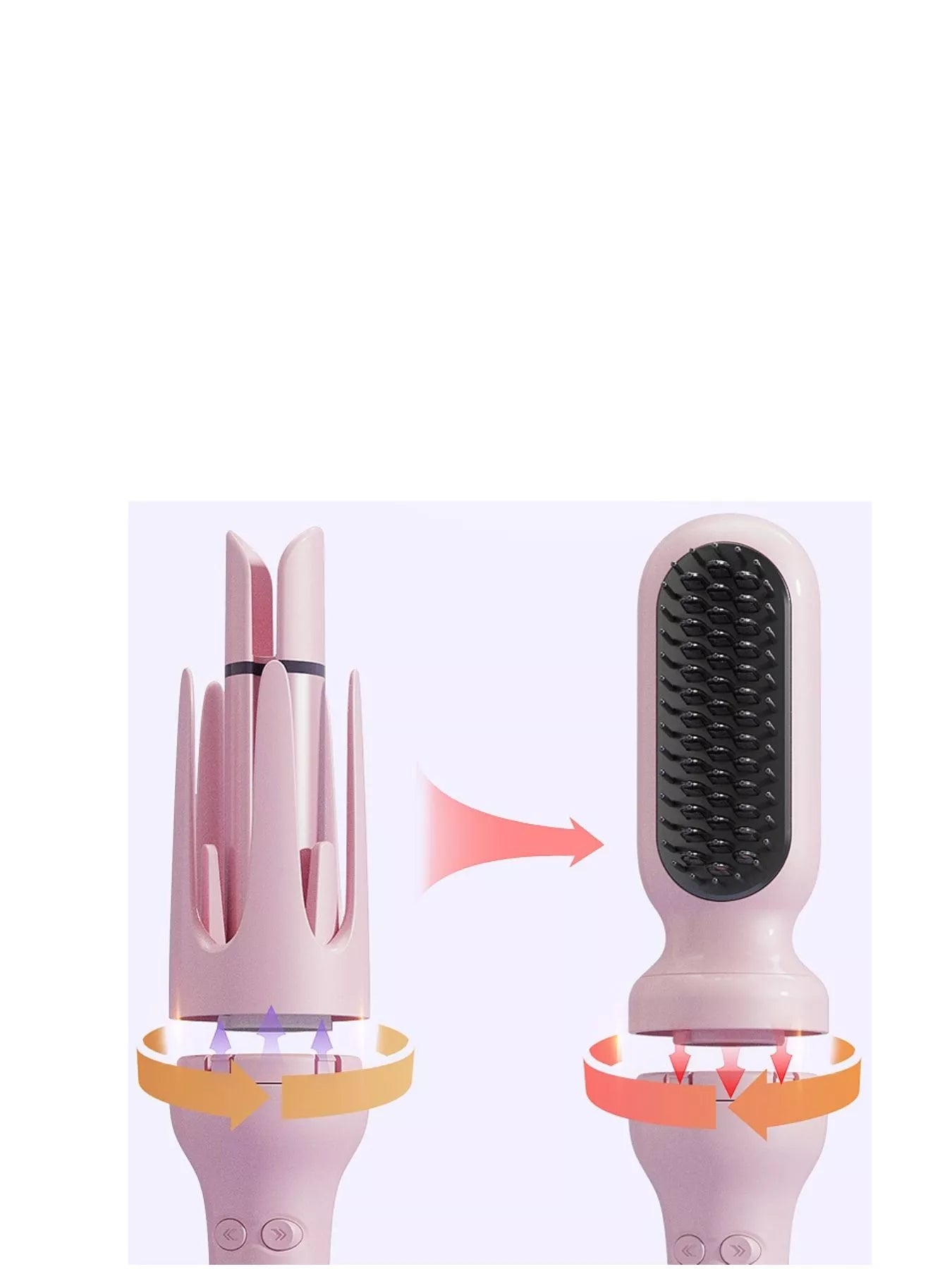 Pink 5-in-1 Ceramic Hair Curling Iron with Negative Ion Tech
