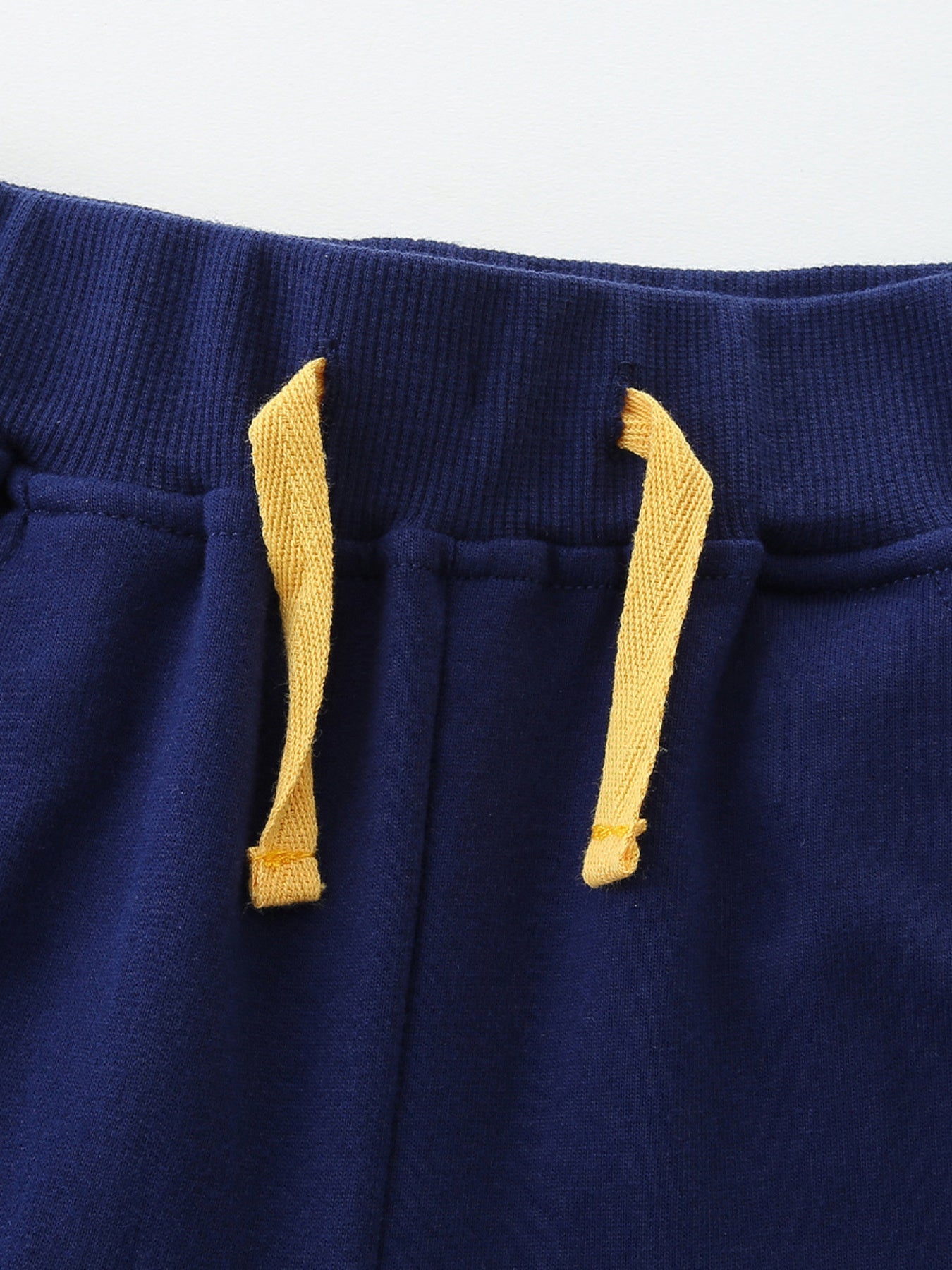 Boys Navy Construction Vehicle Embroidered Shorts with Drawstring