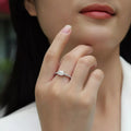 1 Carat Emerald Cut Moissanite Adjustable Sterling Silver Ring