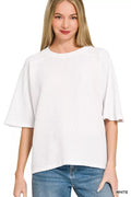 Zenana Double Knit Short Sleeve Top - Comfort