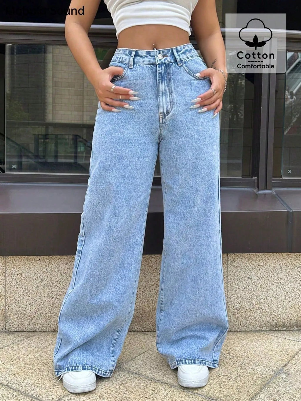 Wide Leg Wash Jeans | High Rise Light Blue Denim