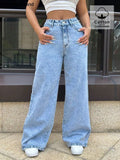 Wide Leg Wash Jeans | High Rise Light Blue Denim