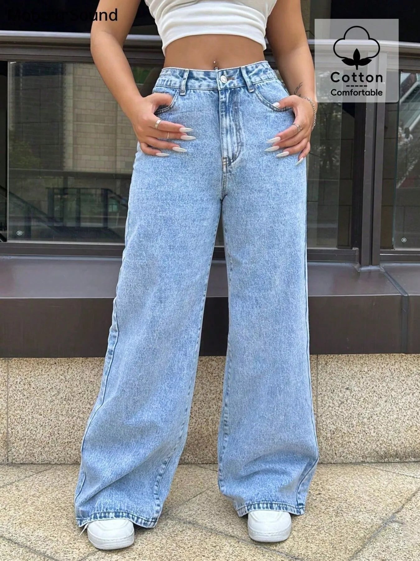Wide Leg Wash Jeans | High Rise Light Blue Denim