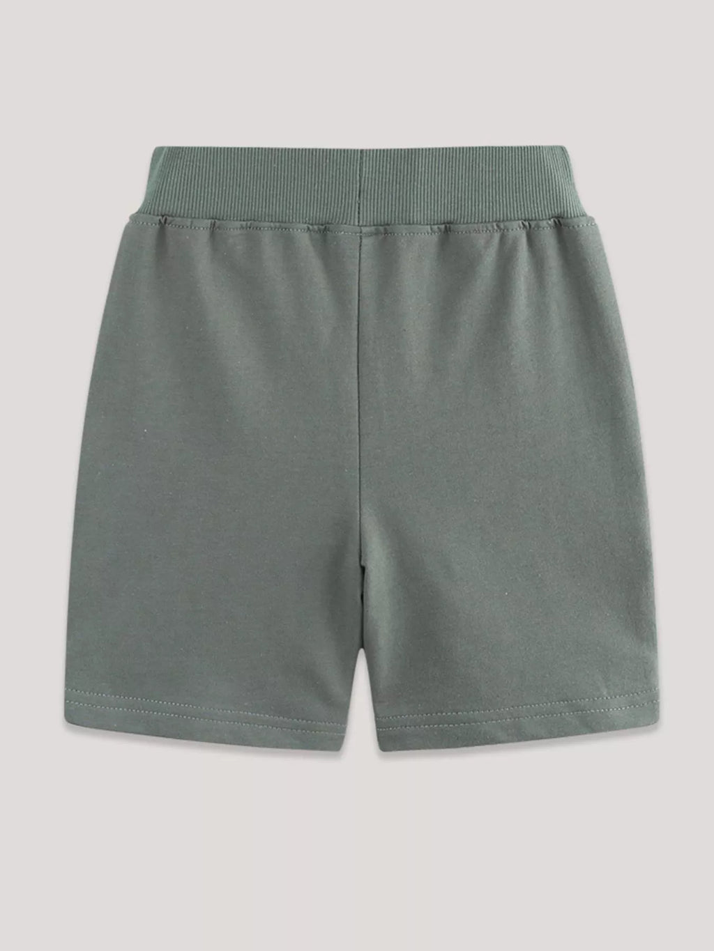 Children's Green Tractor Embroidered Cotton Drawstring Shorts