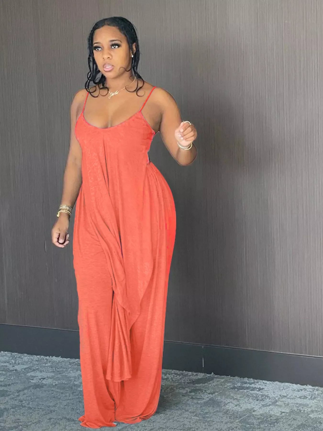 Yellow Asymmetrical Cami Top and Wide Leg Pants Set