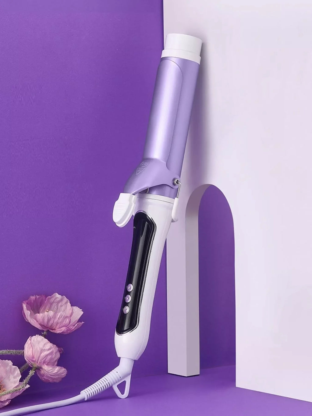 Purple Ceramic Rotating Curling Iron with Constant Temperature