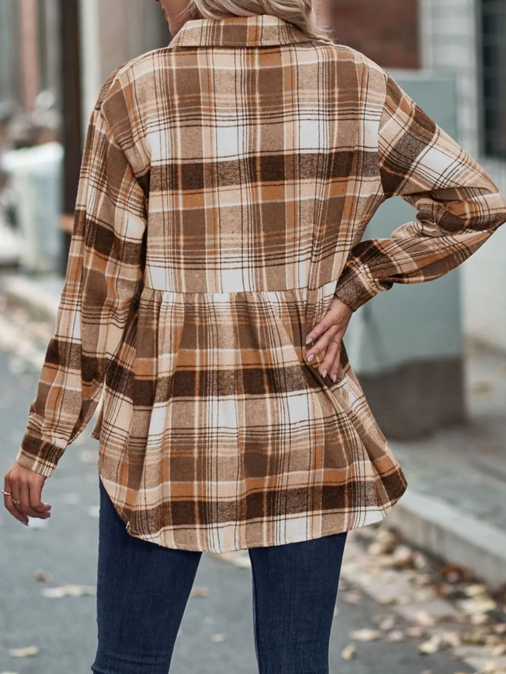 Women's Plaid Button Down Shirt Long Sleeve Casual Top