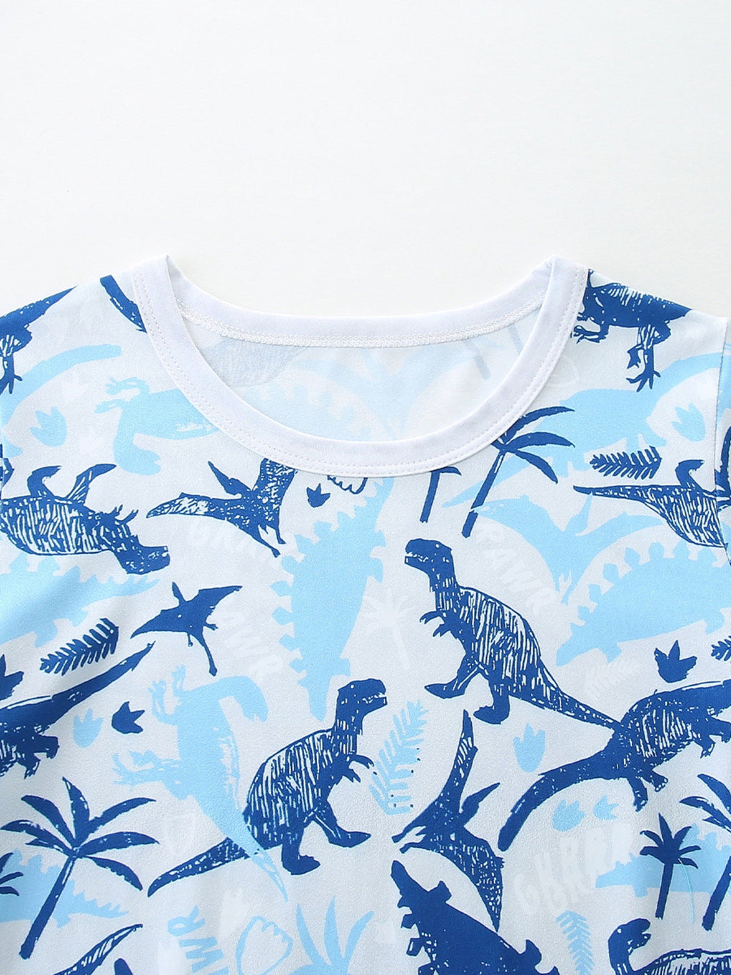 Boys Blue Dinosaur Print Short Sleeve Pajama Set