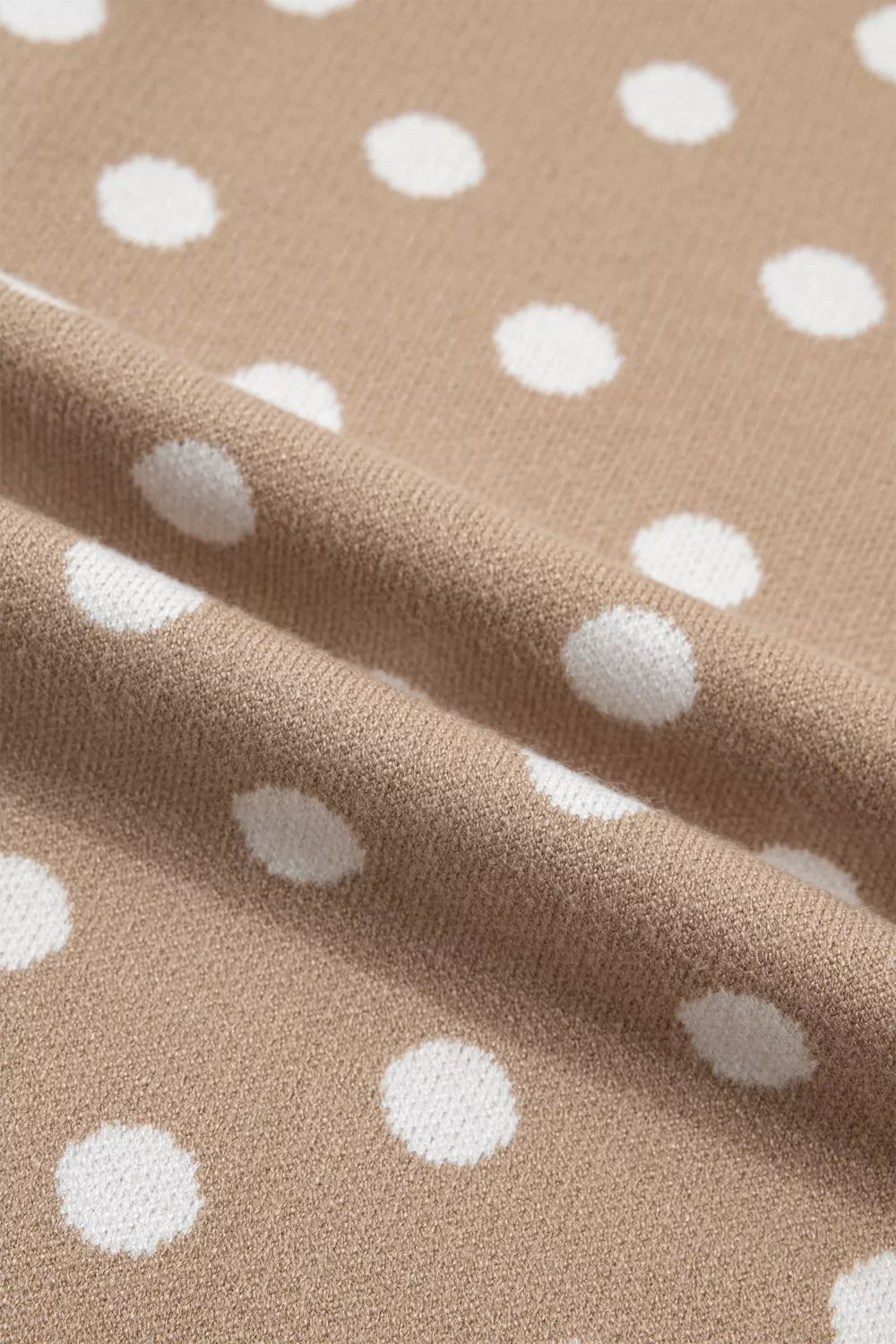 Polka Dot Short Sleeve Button Down Knit Cardigan Sweater