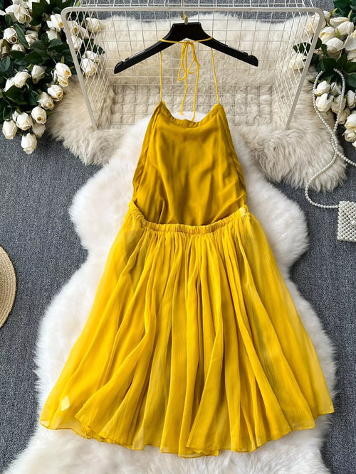 Backless Halter Neck Dress