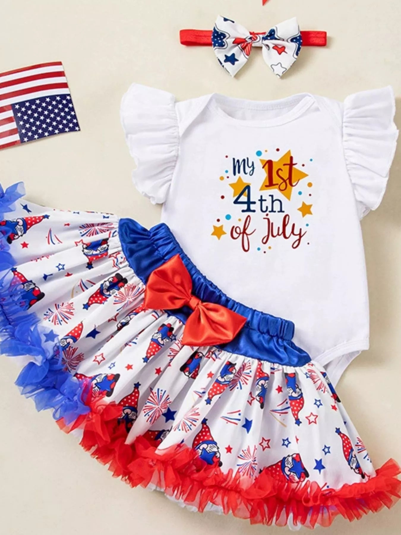 Baby Girls My First 4th of July Outfit Set Patriotic Tutu