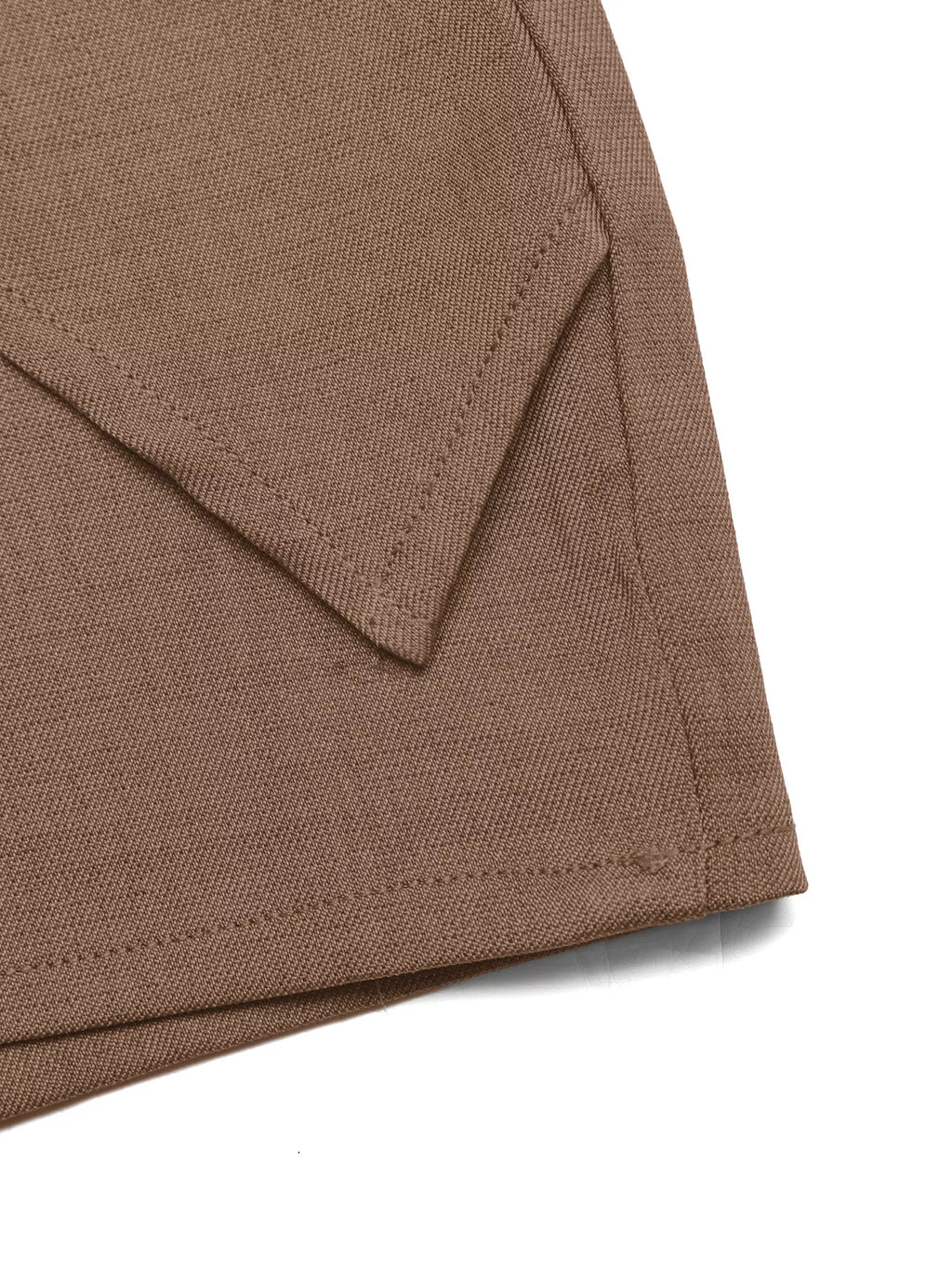 Brown Twist Front Mini Skort with Gold Tone Decorative Button
