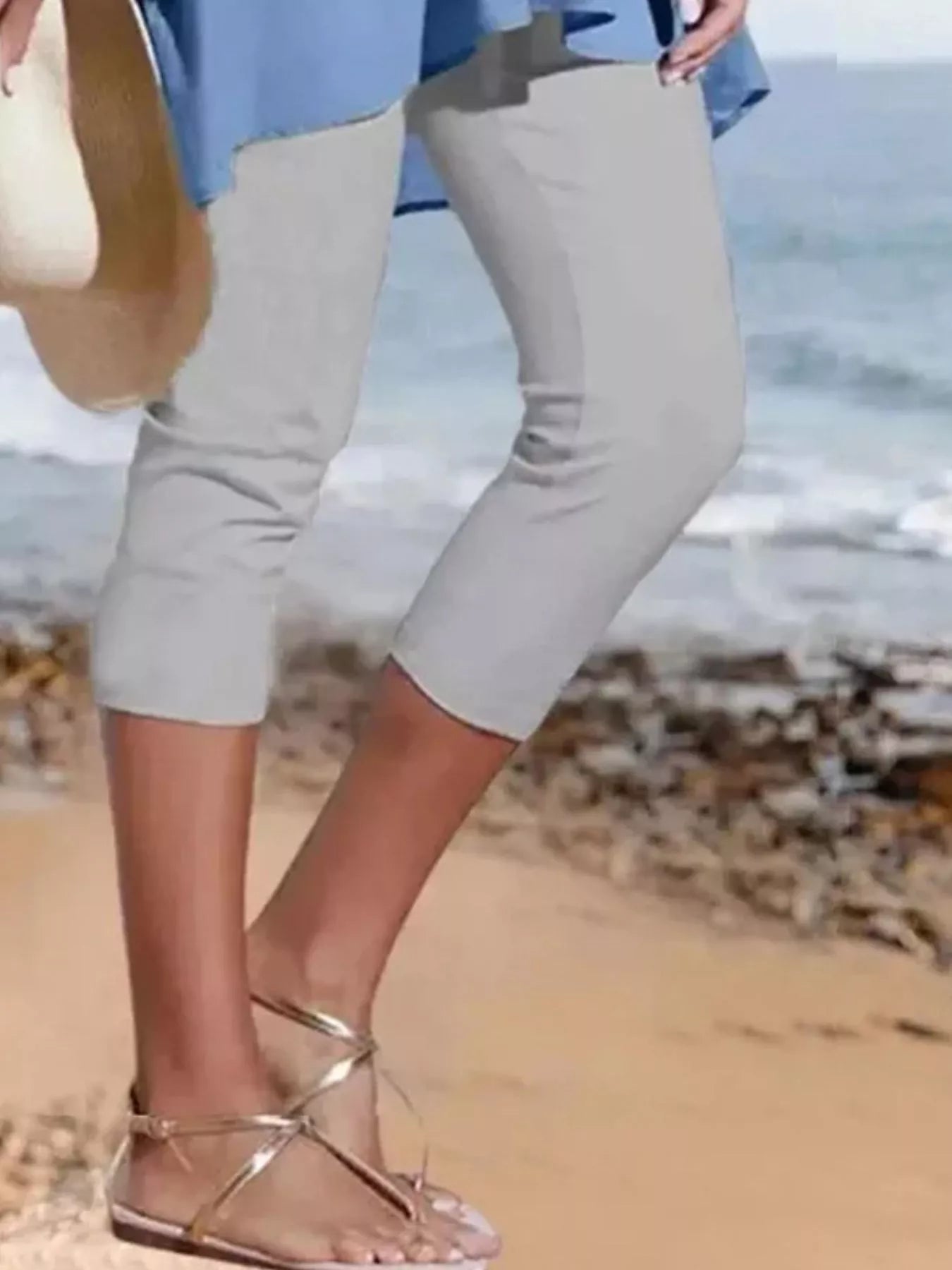 Full Size Cropped Casual Leggings Plus Size
