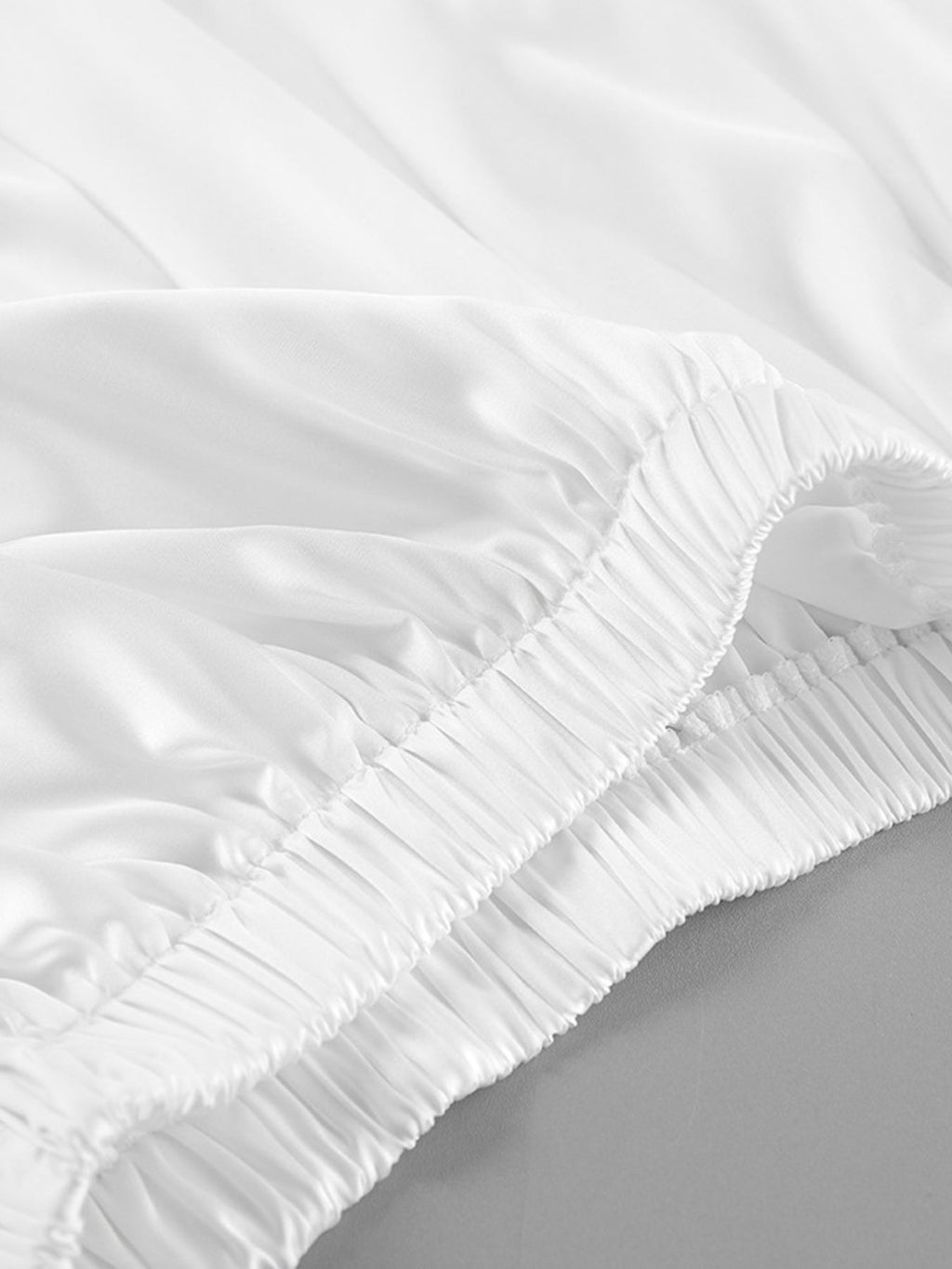 White Satin Maxi Skirt with Elastic Waist