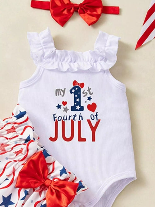 Baby Girls 3-Piece Patriotic First July Outfit Set