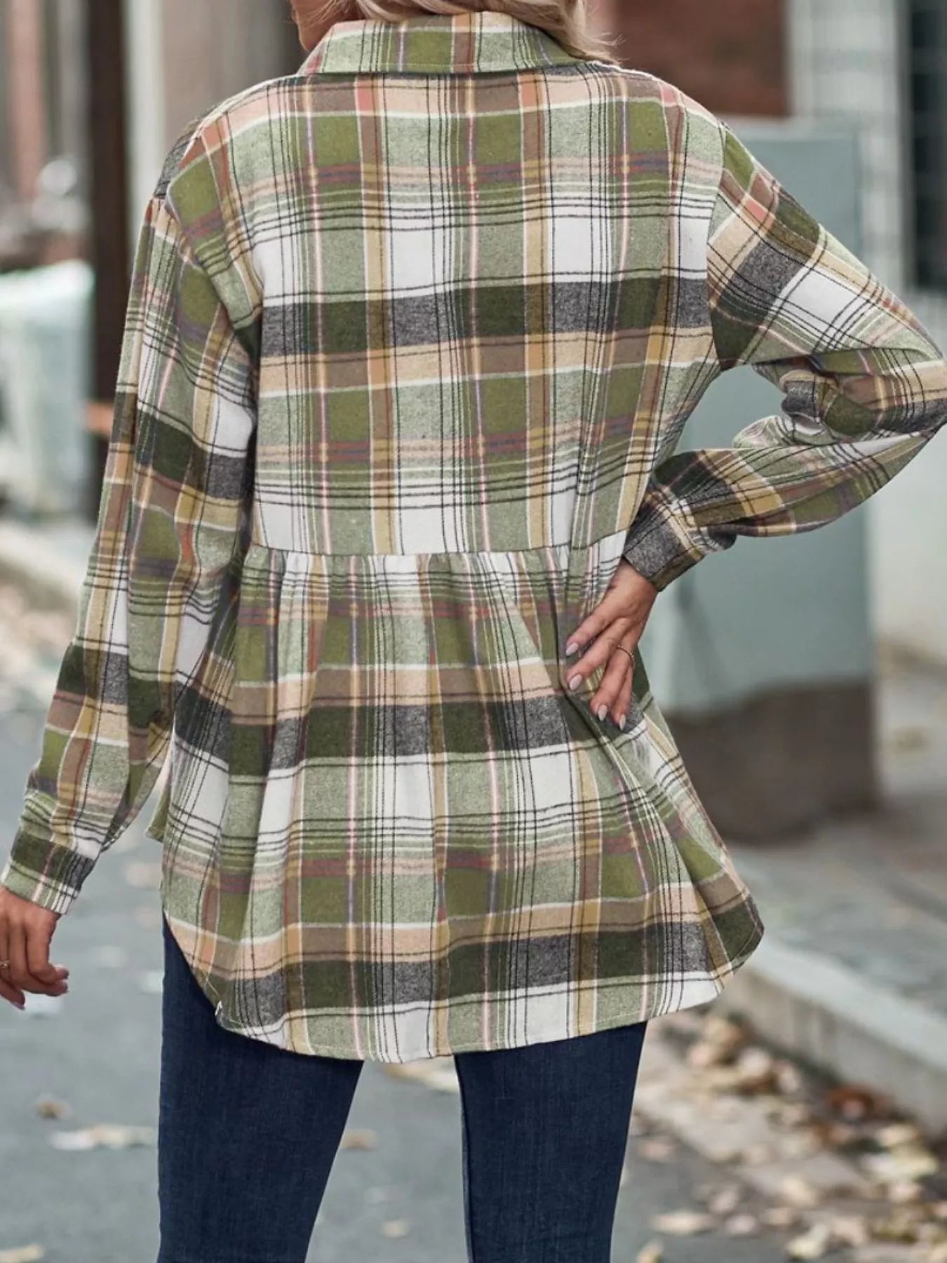 Women's Plaid Button Down Shirt Long Sleeve Casual Top