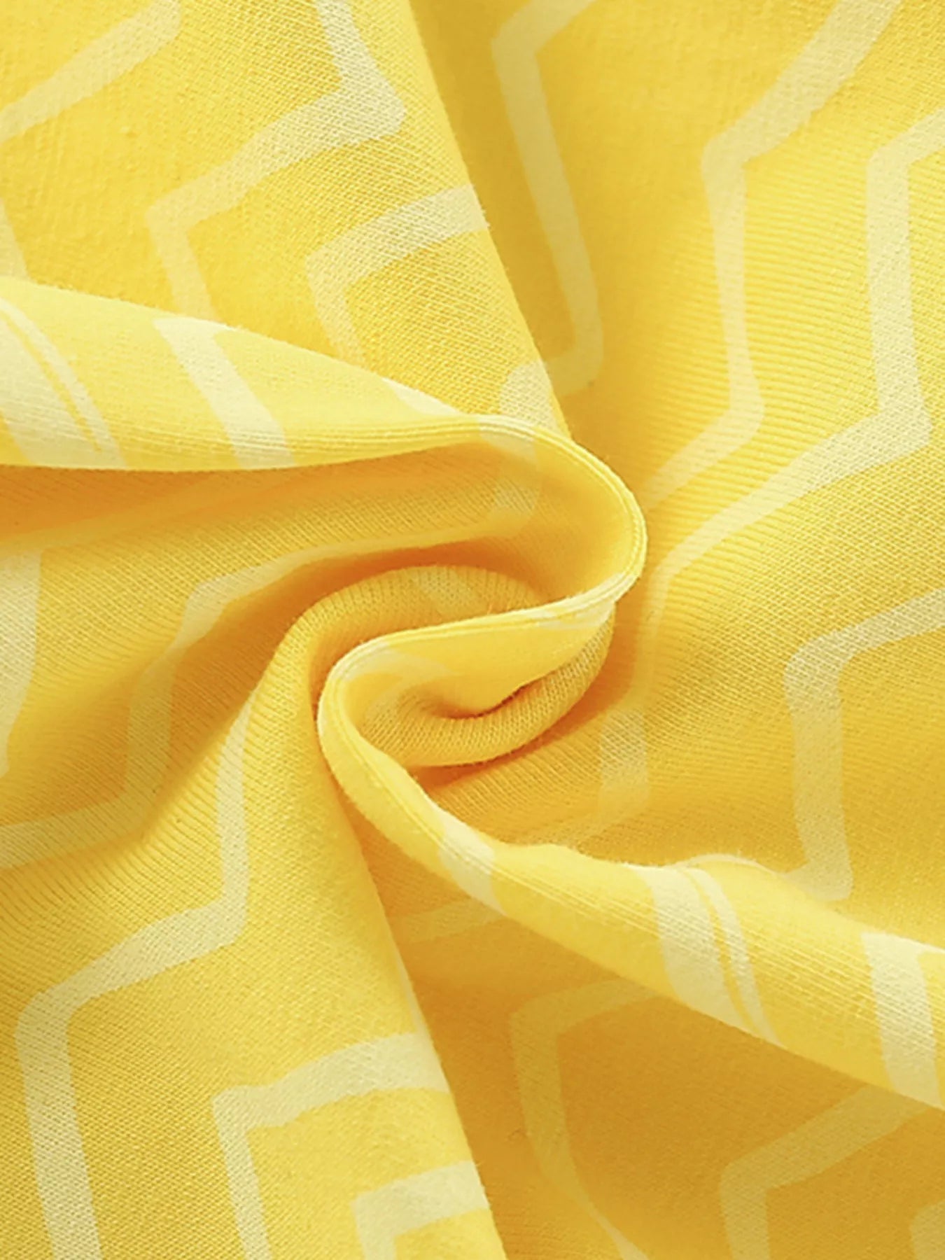 Yellow Chevron Stripe Dress with Cute Flower Applique for Girls