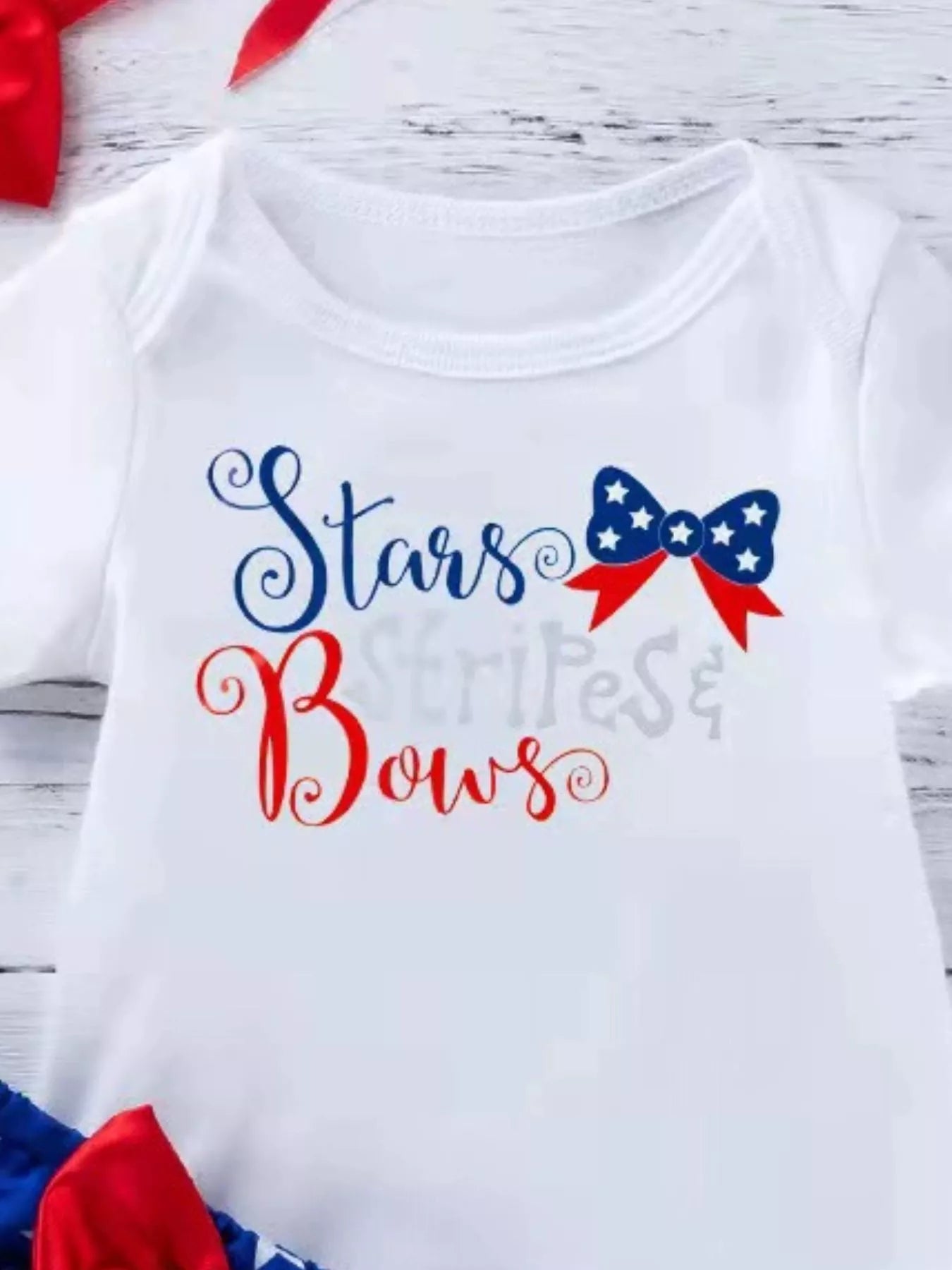 Baby Girls Patriotic Little Miss America 2-Piece Bodysuit Set