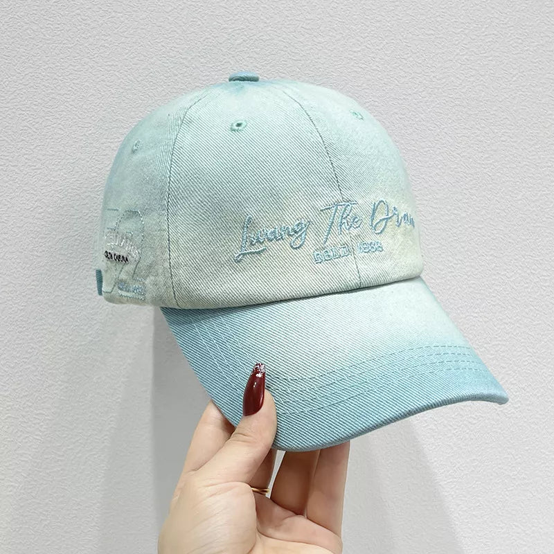 Gradient Color Embroidered Baseball Cap