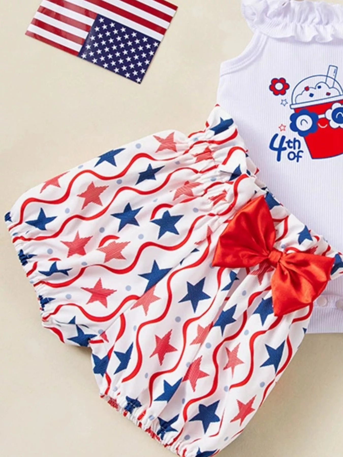 Baby Girls 3-Piece Patriotic First July Outfit Set