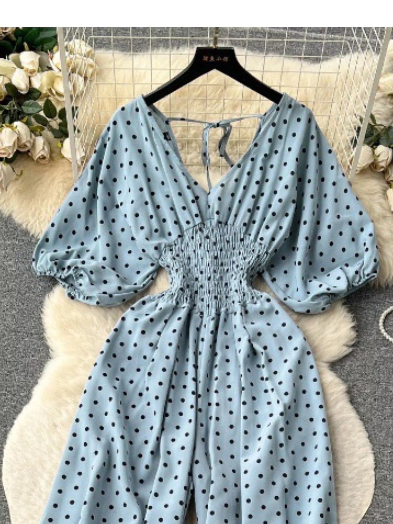 Yellow Floral Print Smocked V-Neck Wide Leg Jumpsuit