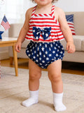 Childrens Patriotic Star Spangled Tank Top and Bloomer Set