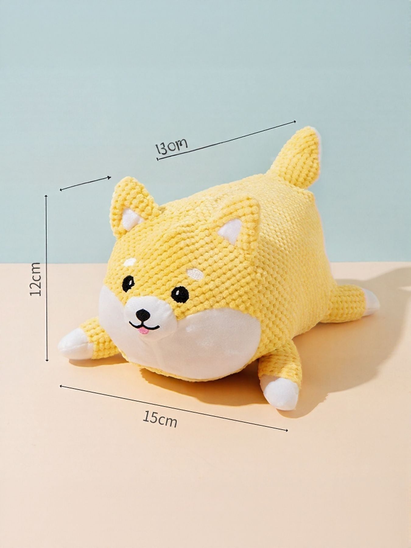 Yellow Textured Squeaky Plush Dog Toy for Engaging Playtime