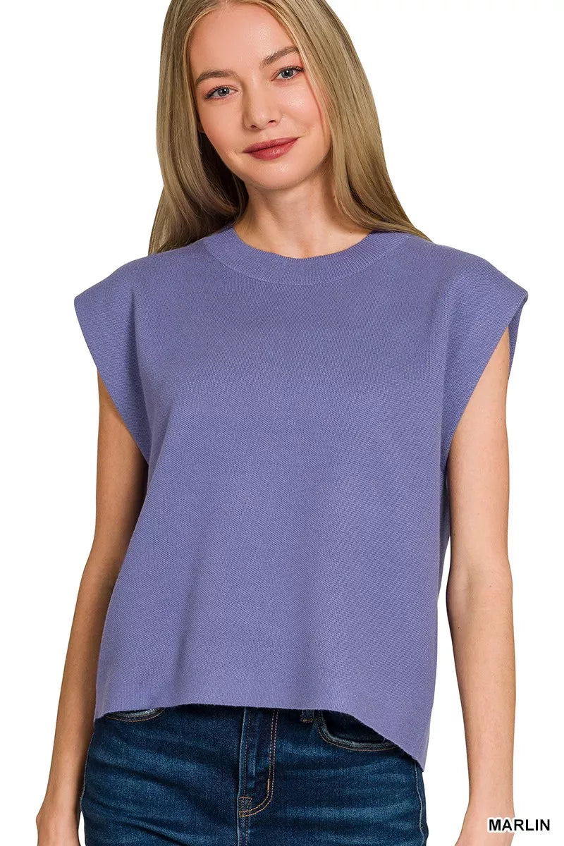 Zenana Viscose Sweater Vest | Soft Round Neck