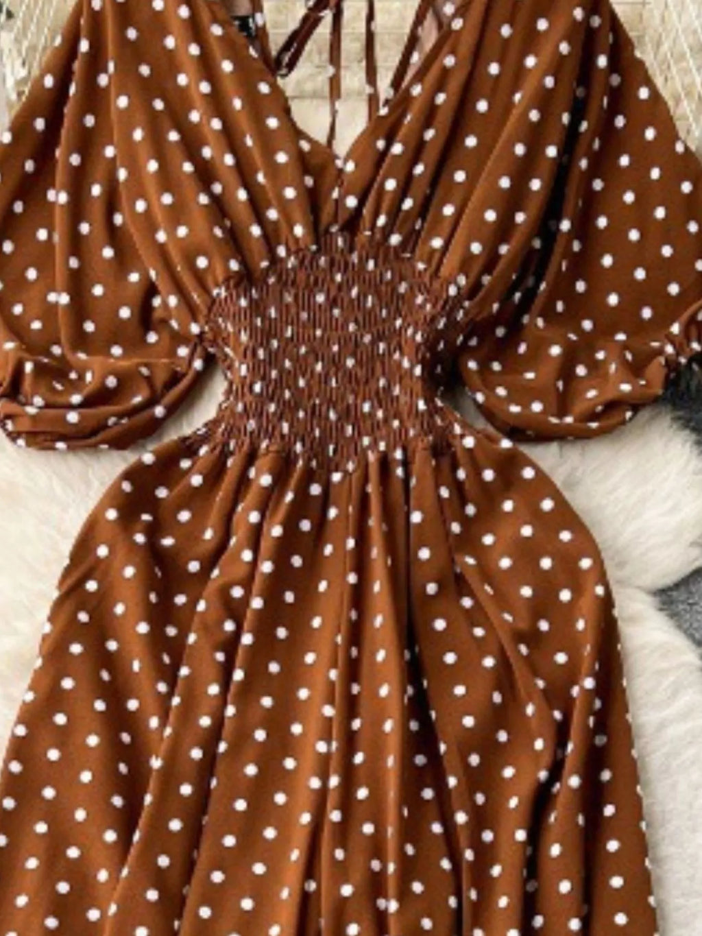 Yellow Floral Print Smocked V-Neck Wide Leg Jumpsuit