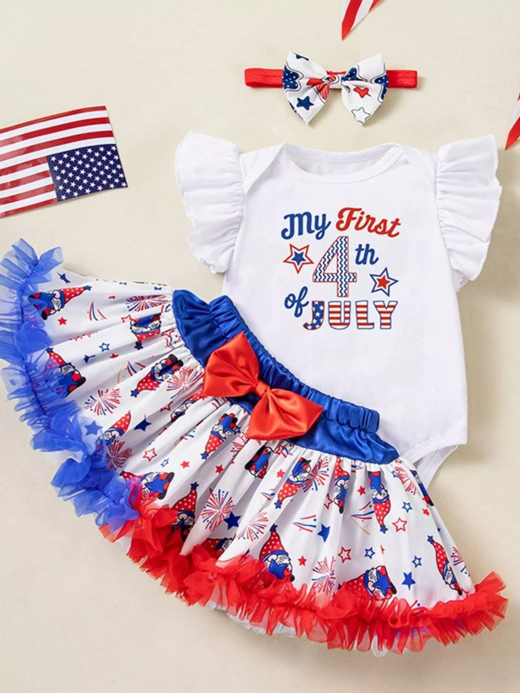 Baby Girls My First 4th of July Outfit Set Patriotic Tutu