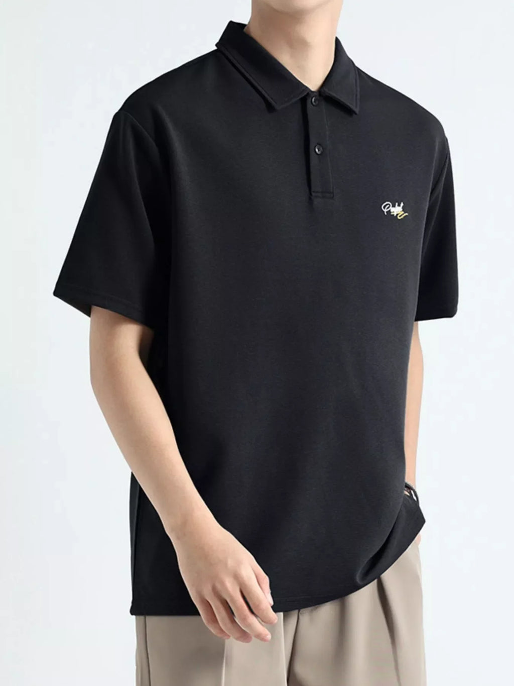 Men's Plus Size Button Detail Short Sleeve Polo