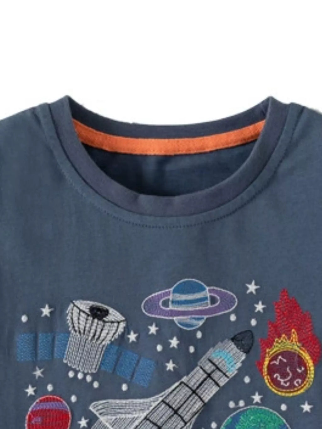 Children's Space Adventure Graphic T-Shirt in Dark Grey