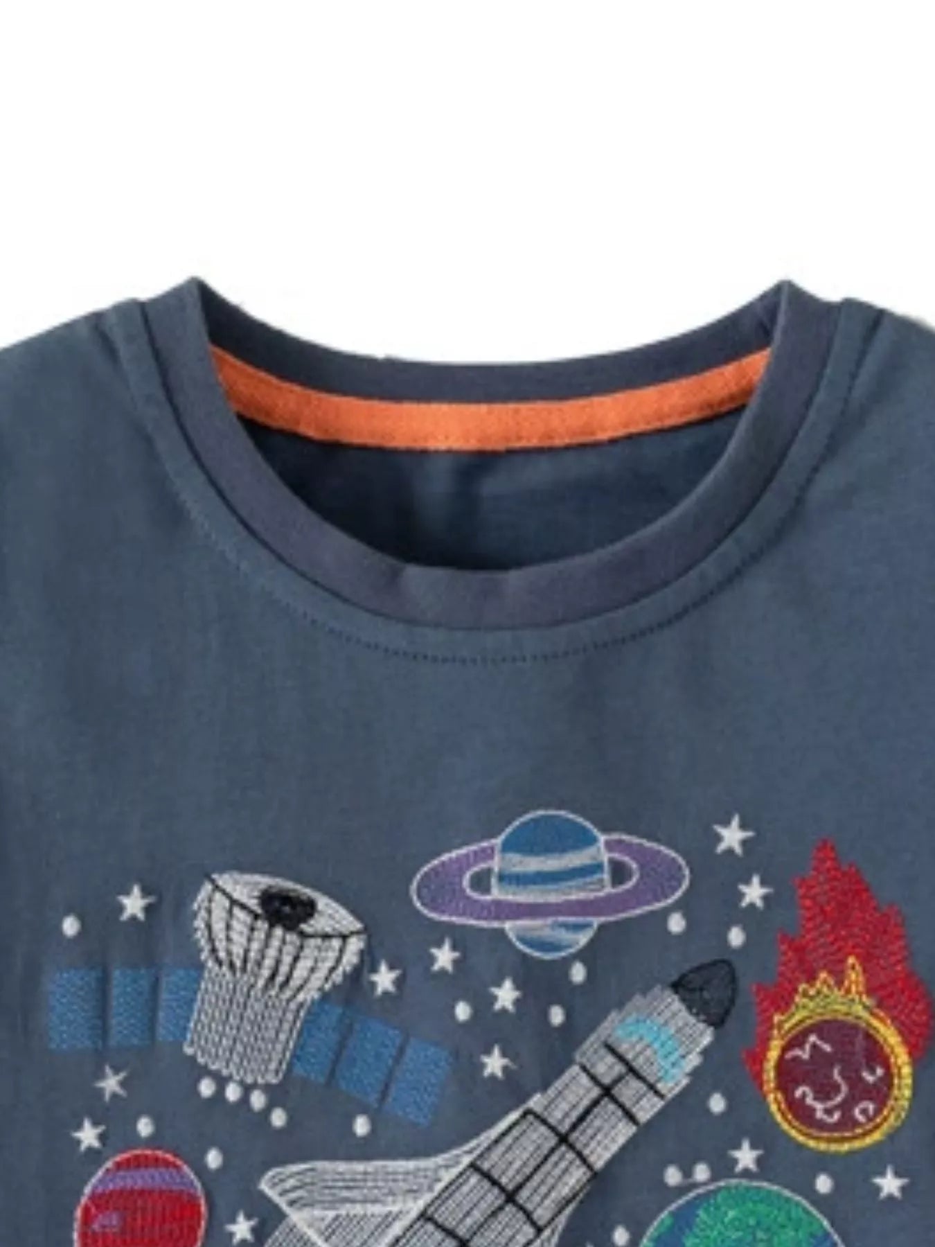 Children's Space Adventure Graphic T-Shirt in Dark Grey