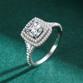 5 Carat Moissanite Cushion Cut Adjustable Silver-Tone Ring