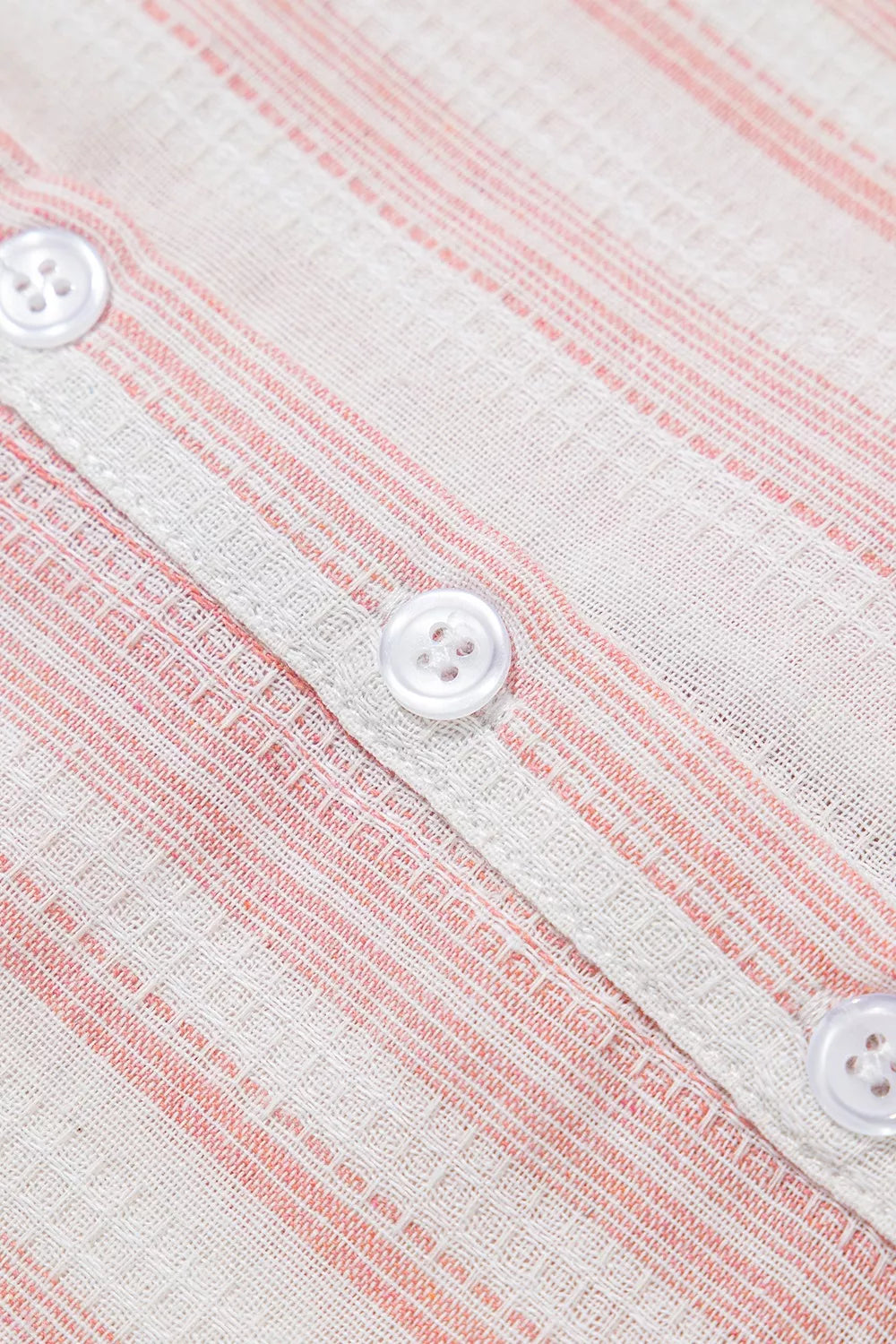 Women Striped Button Detail Short Sleeve Blouse Casual Shirt