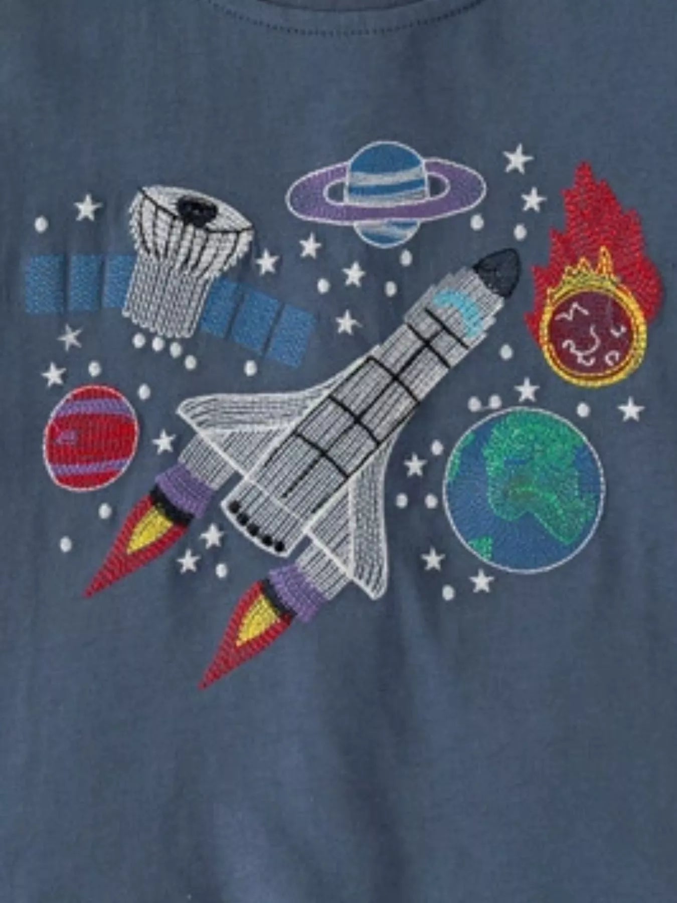 Children's Space Adventure Graphic T-Shirt in Dark Grey