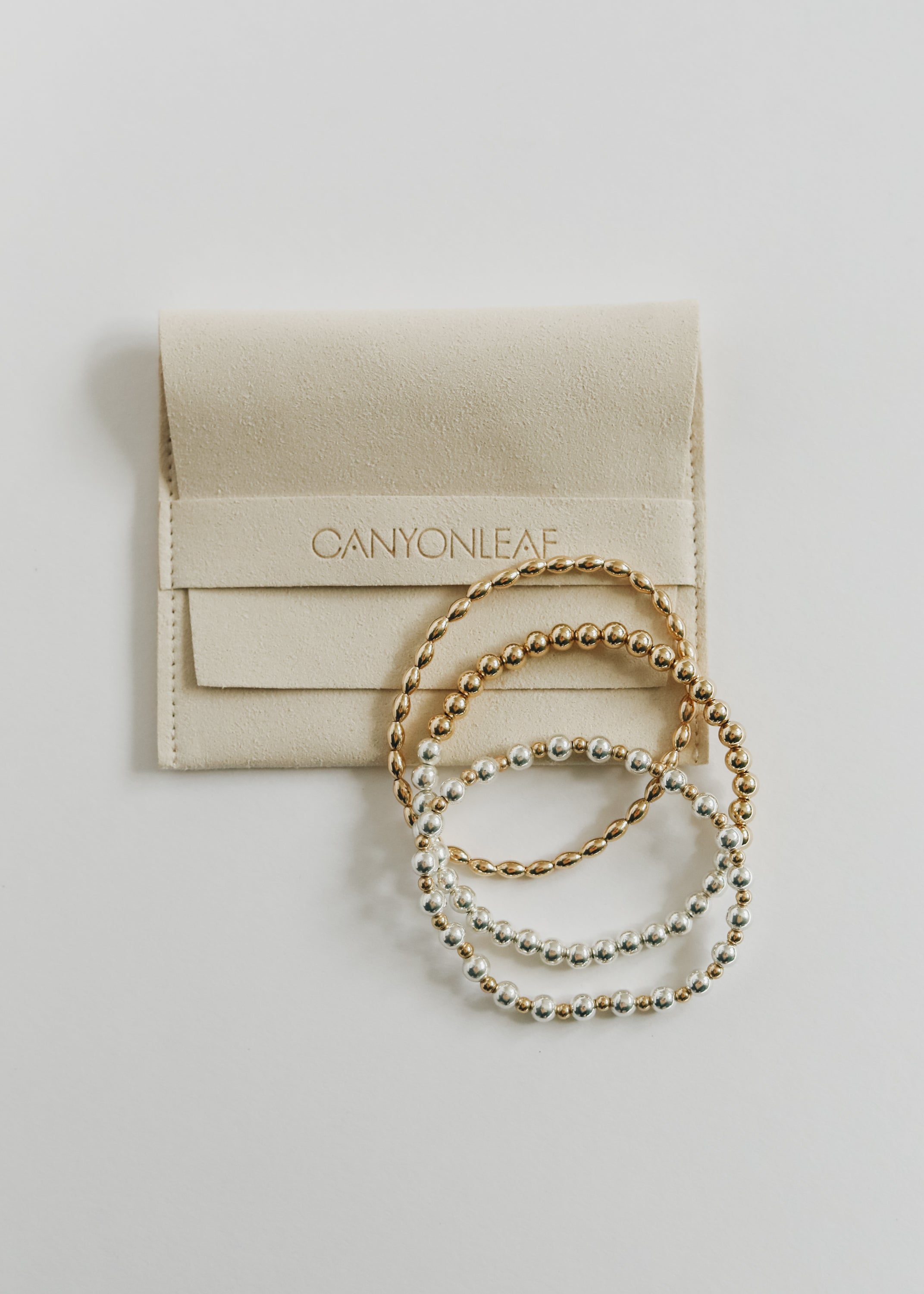 Sterling Silver + 14k Gold Filled Moon || Beaded  Bracelet