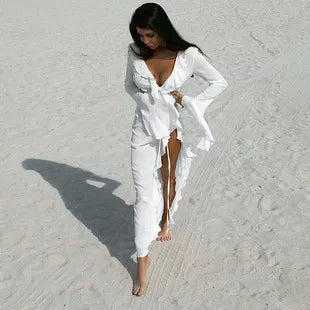 Women's Ribbed Knit Long Sleeve Romper with Pockets