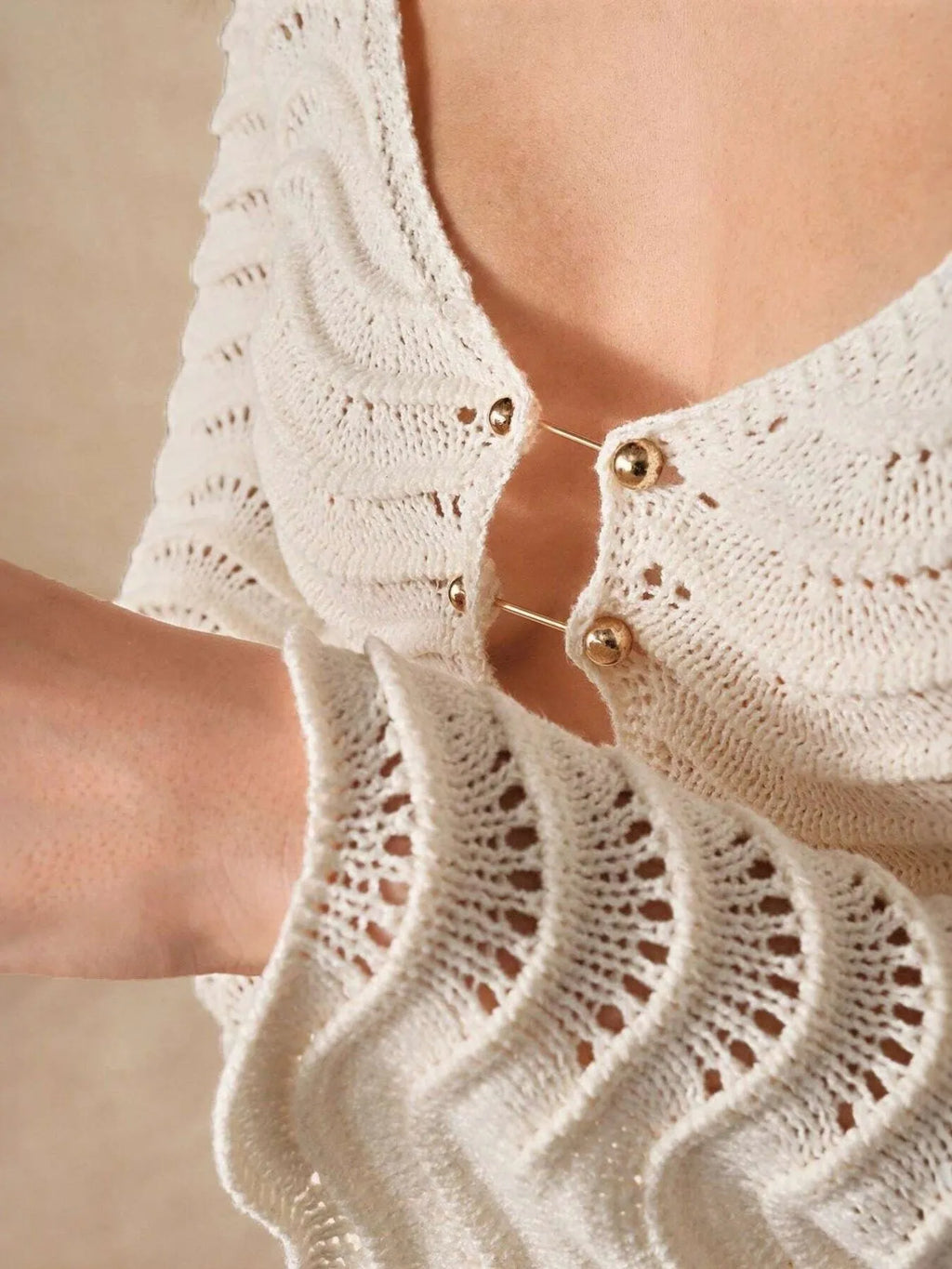 Wave Openwork Crochet Maxi Knit Dress