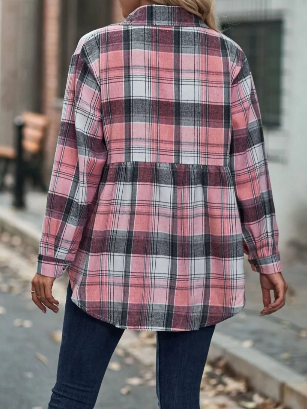 Women's Plaid Button Down Shirt Long Sleeve Casual Top