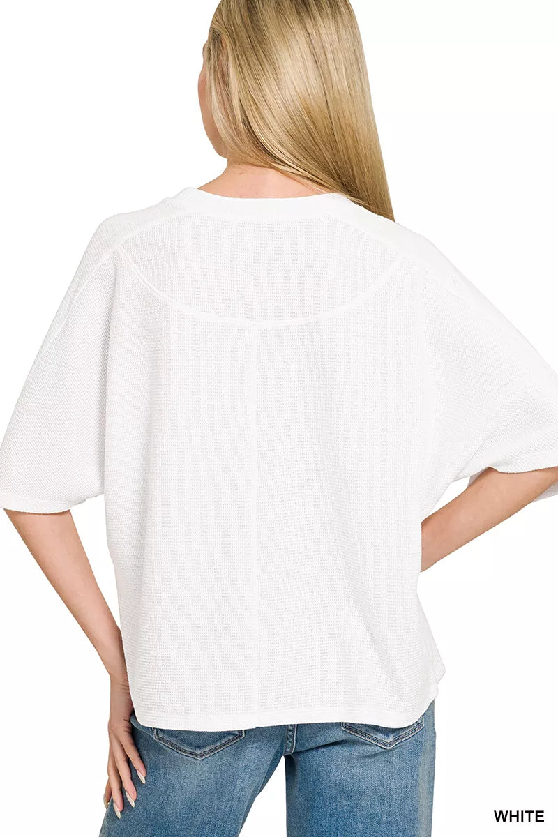 Zenana Double Knit Short Sleeve Top - Comfort