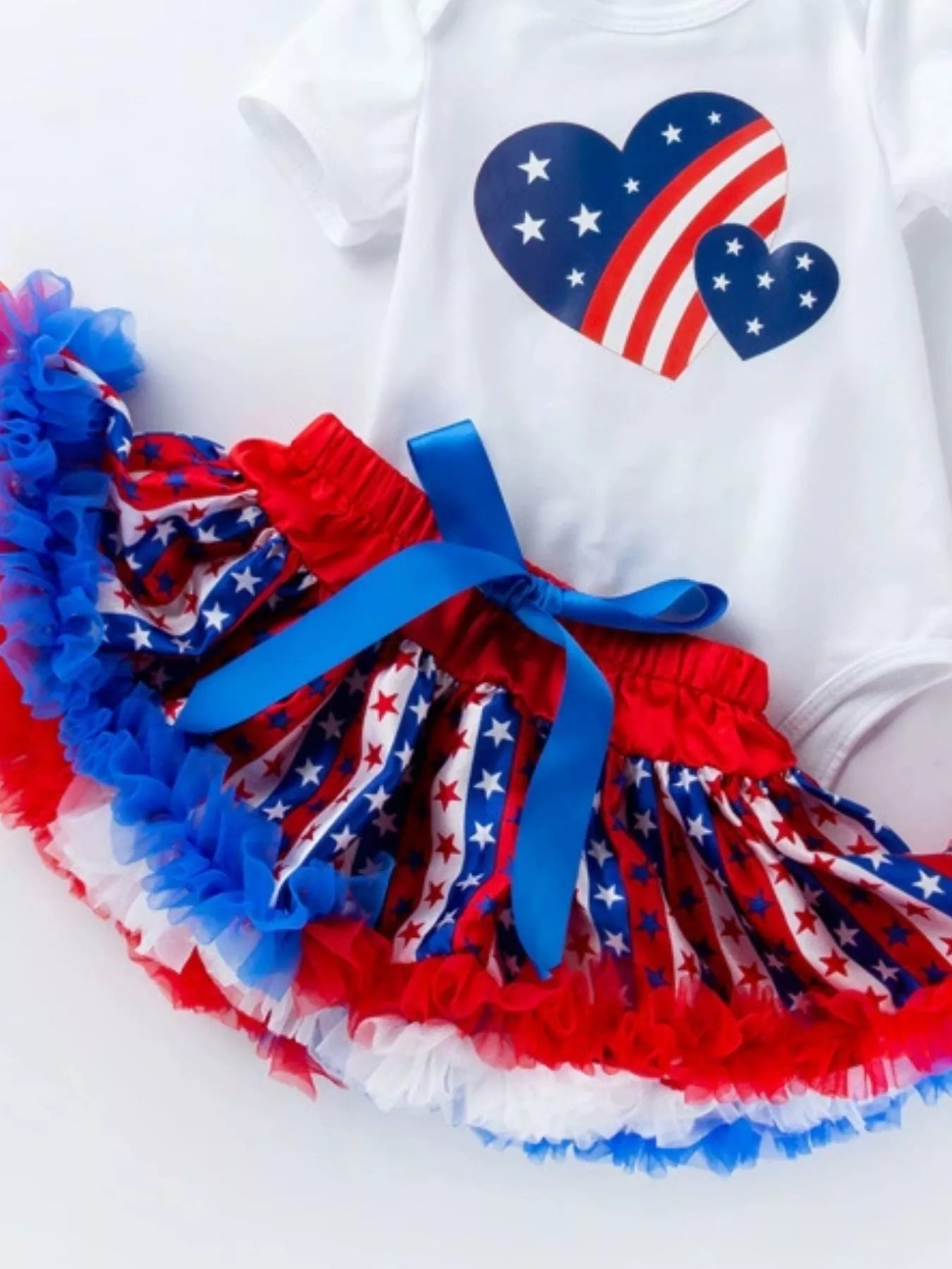 Baby Girl Patriotic 4-Piece Outfit Set with Tutu and Headband