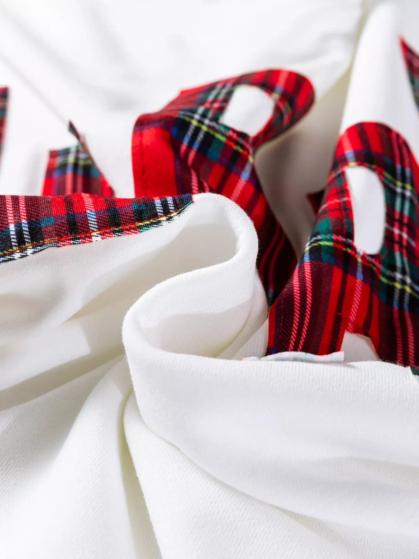 White MERRY Christmas Plaid Lettering Sweatshirt