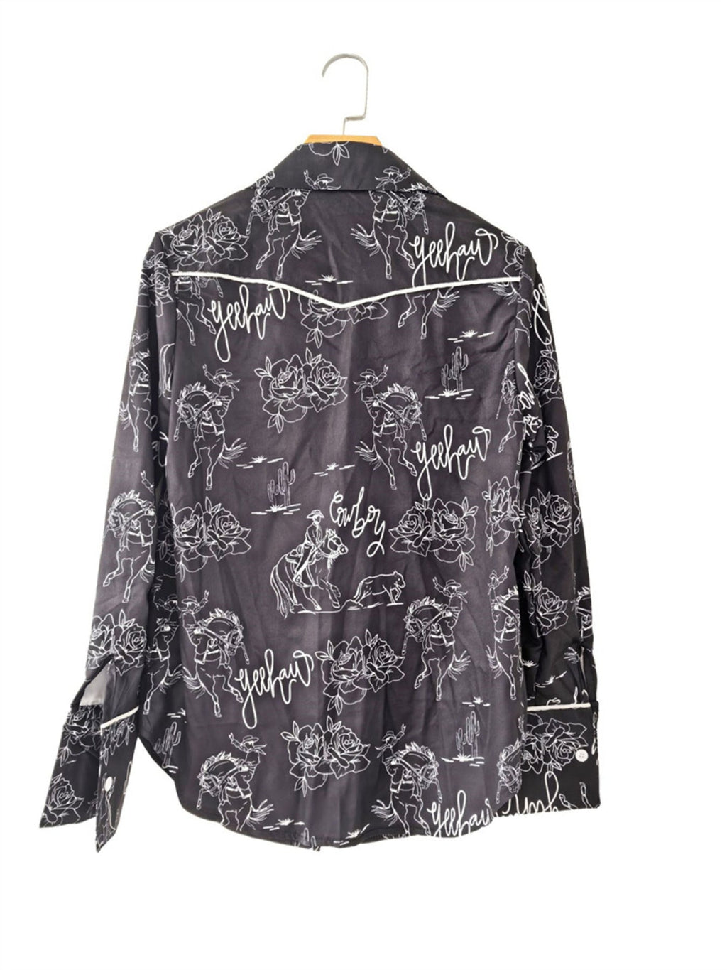Women's Western Rodeo Print Long Sleeve Button-Up Shirt