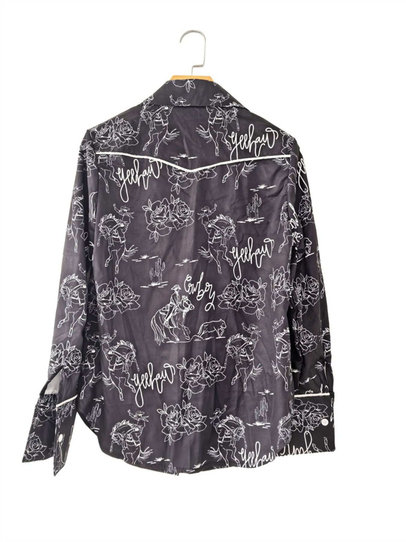Women's Western Rodeo Print Long Sleeve Button-Up Shirt