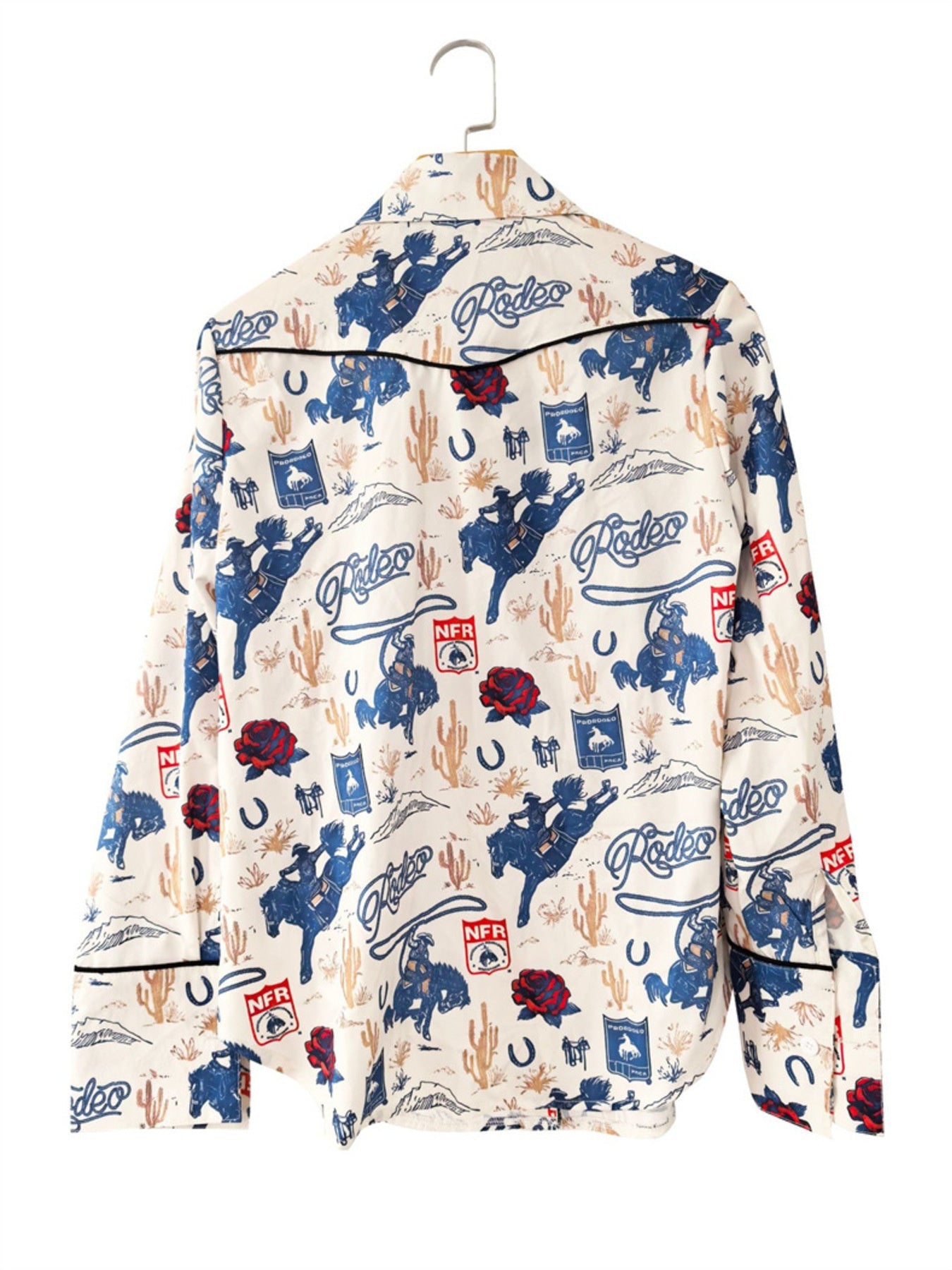 Women's Western Rodeo Print Long Sleeve Button-Up Shirt